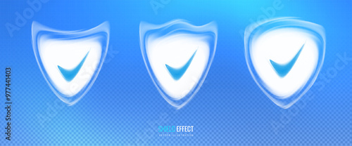 Shield protection light effect in futuristic style. Barrier isolated vector illustration - conservation and safety concept