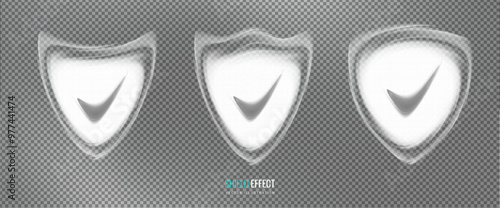 Shield protection light effect in futuristic style. Barrier isolated vector illustration - conservation and safety concept
