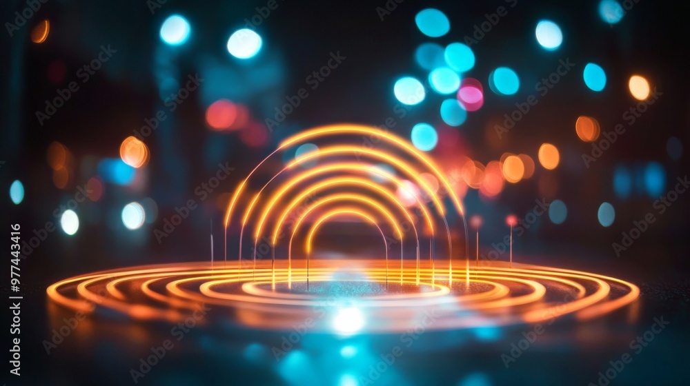 A dynamic shot of a Wi-Fi signal being represented by a series of concentric circles emanating from a router, symbolizing strong and widespread connectivity. A dynamic shot of a Wi-Fi signal being represented by a series of concentric circles emanating from a router, symbolizing strong and widespread connectivity.