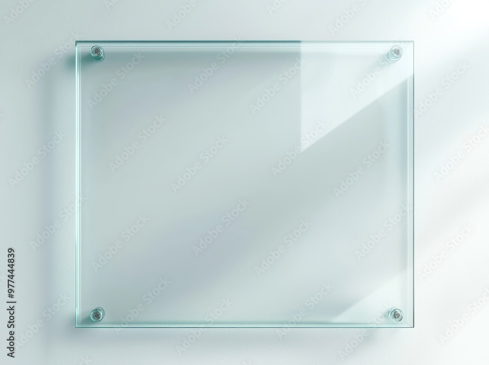Wide transparent glass office corporate Signage plate Mock Up Template, clear acrylic advertising signboard proportion 1:2. Wide transparent glass office corporate Signage plate Mock Up Template, clear acrylic advertising signboard proportion 1:2.