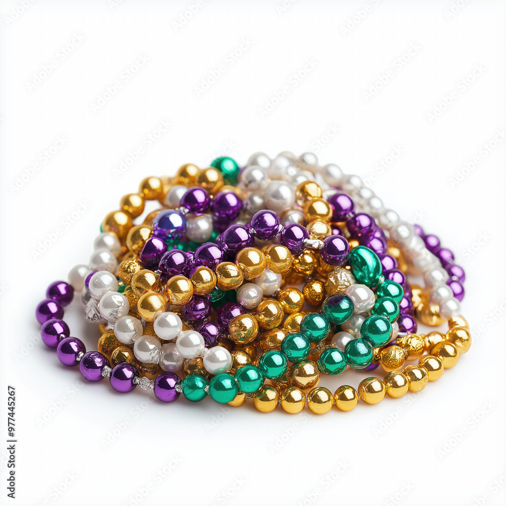 Mardi Gras Beads Isolated Mardi Gras Beads Isolated