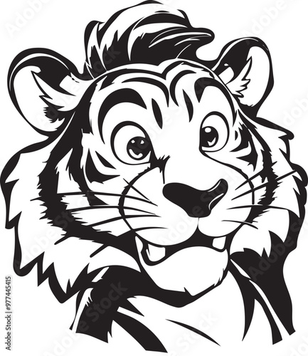 Wallpaper Mural tiger head black and white
 Torontodigital.ca