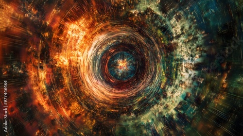 Cosmic Vortex: Gateway to the Multiverse, Abstract Wallpaper, Surreal Background