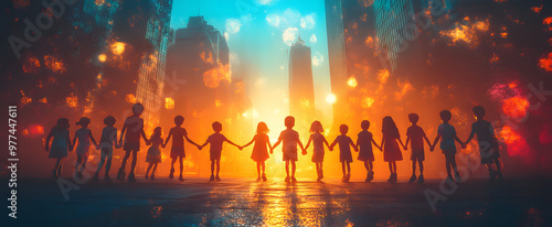 “A Group of Children Holding Hands Forming an Unbroken Circle”
 photo