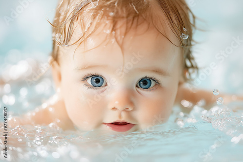 Newborn Swimming In Water