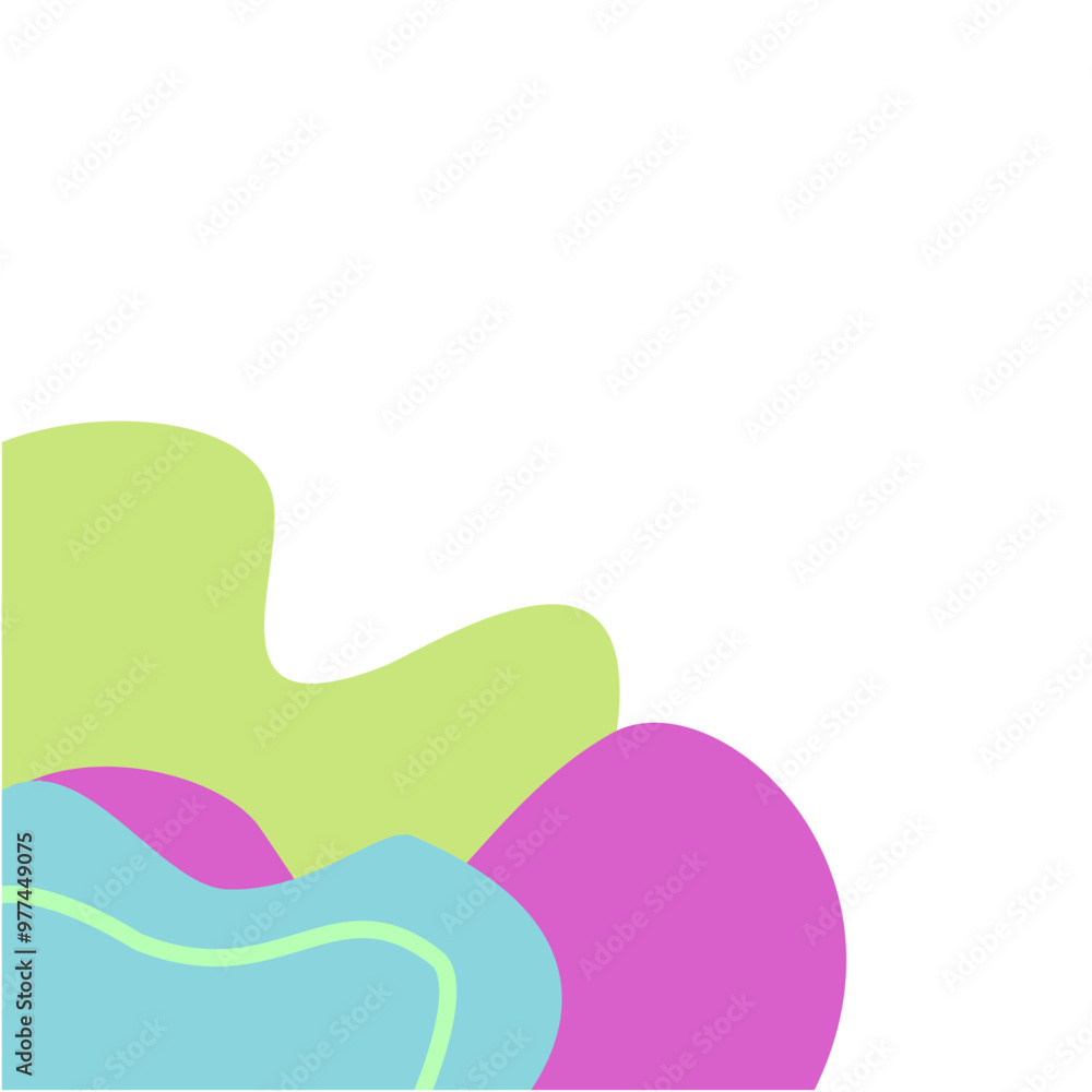 Abstract curve fluid elements for frame isolated on white background. Vector blobs set. Abstract curve fluid elements for frame isolated on white background. Vector blobs set.