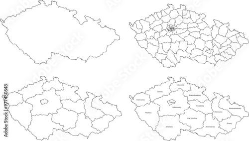 CZECH REPUBLIC MAP WITH DIVISIONS STATES DEPARTMENTS	
