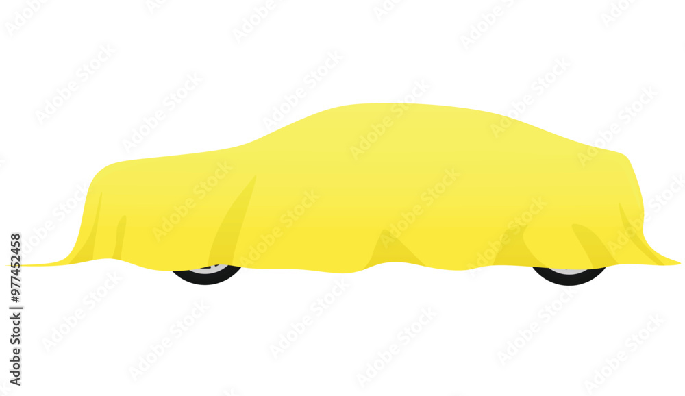 Yellow car cover. vector illustration Yellow car cover. vector illustration
