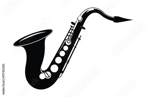 Saxophone silhouette illustration vector