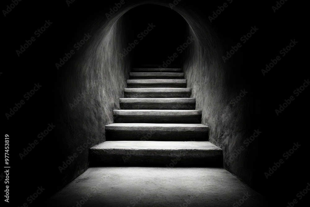 Dark Stairway Leading to an Unknown Place. Dark Stairway Leading to an Unknown Place.