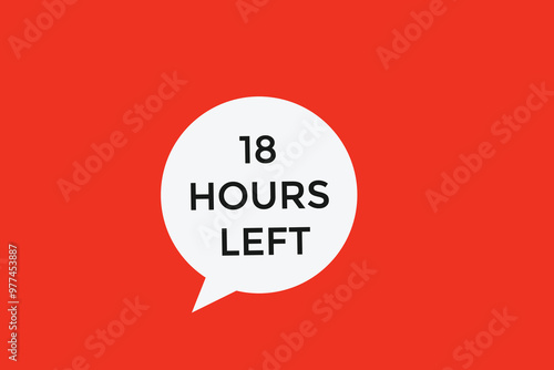 18 hours left, icon, stile, timer, countdown, clock, time, background, template, 18 hours left, countdown, sticker, left banner, business, sale, label button