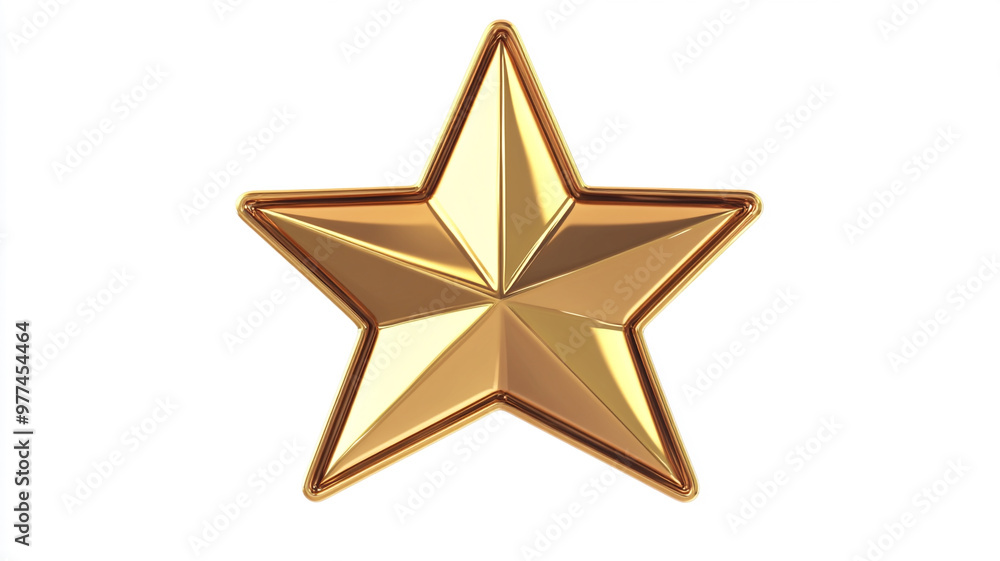 Fototapeta premium Golden star on white background.