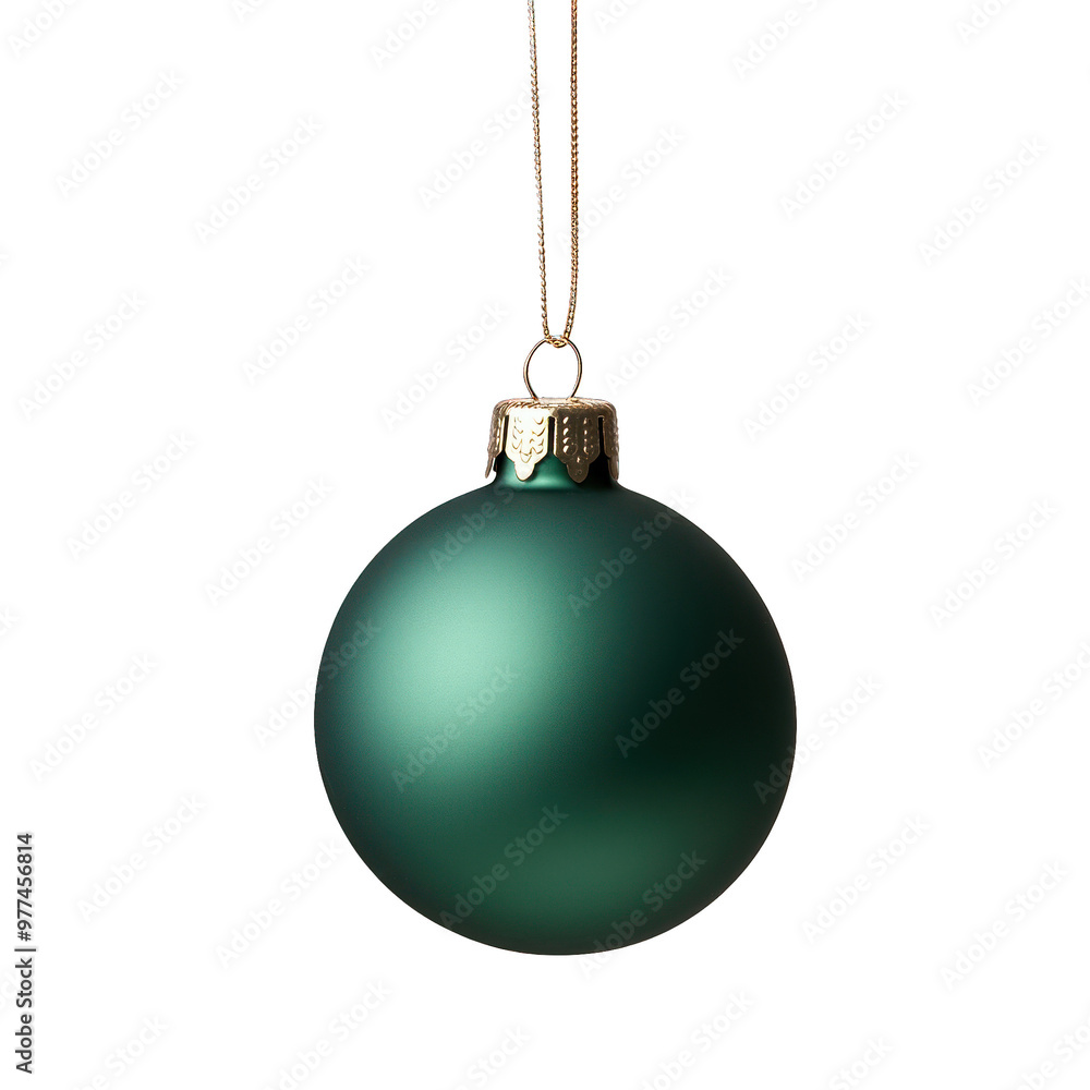 Elegant green Christmas ornament with a matte finish, adding a touch of sophistication to festive holiday decorations. transparent background Elegant green Christmas ornament with a matte finish, adding a touch of sophistication to festive holiday decorations. transparent background