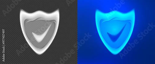 Shield protection light effect in futuristic style. Barrier isolated vector illustration - conservation and safety concept