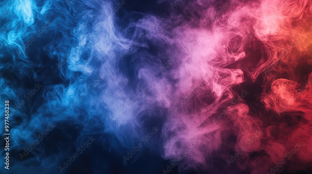 Abstract swirling clouds of colored smoke slowly blending into each other in a dark void. Abstract swirling clouds of colored smoke slowly blending into each other in a dark void.