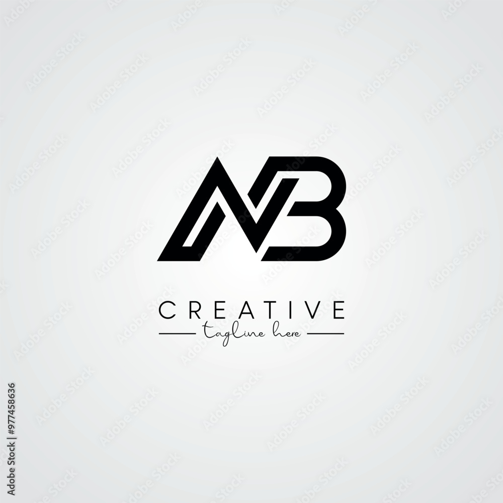Abstract Minimal Artistic Letter NB BN Logo Design. Initial Based Letter Logo Symbol. Abstract Minimal Artistic Letter NB BN Logo Design. Initial Based Letter Logo Symbol.