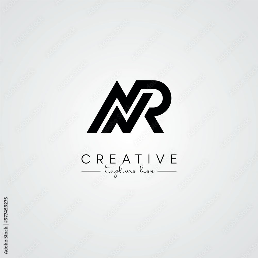 Abstract Minimal Artistic Letter NR RN Logo Design. Initial Based Letter Logo Symbol. Abstract Minimal Artistic Letter NR RN Logo Design. Initial Based Letter Logo Symbol.