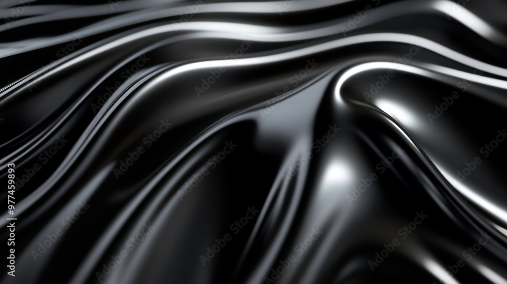 This is an abstract background made of black 3D ribbons with copy-space. This is an abstract background made of black 3D ribbons with copy-space.