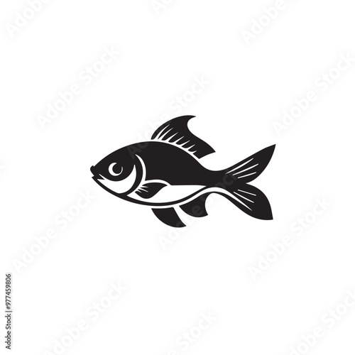 fish in cartoon, doodle style . Image for t-shirt, web, mobile apps and ui. Isolated 2d vector illustration in logo, icon, sketch style, Eps 10, black and white. AI Generative