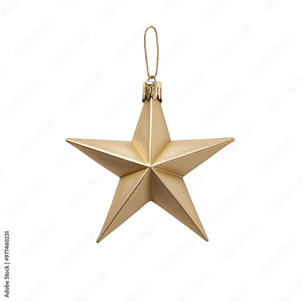 Fototapeta premium Elegant gold star ornament, perfect for festive decorations, adding a touch of glamour to holiday celebrations. transparent background
