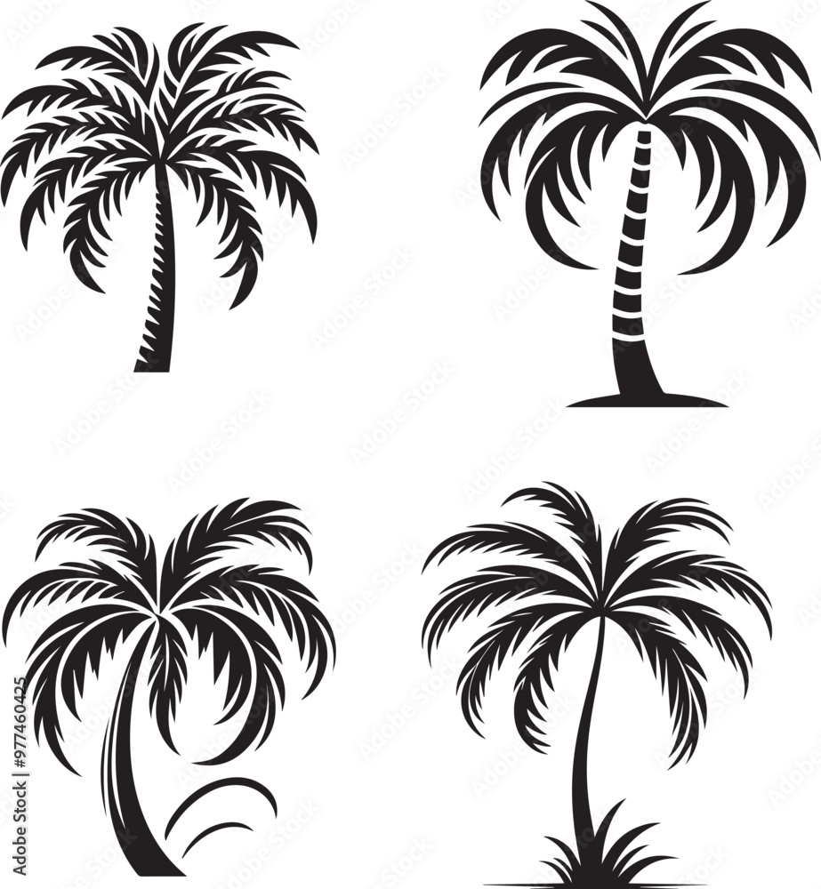 Palm tree silhouette vector