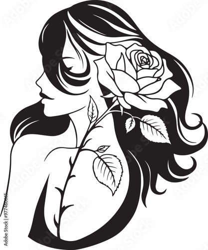 Obraz na płótnie Women Rose Vector illustration Use logo T-shirt w salonie