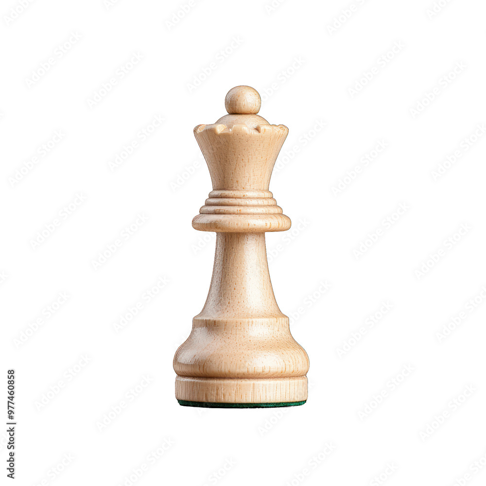 A beautifully crafted wooden chess king piece, symbolizing power and strategy in the classic game of chess. transparent background