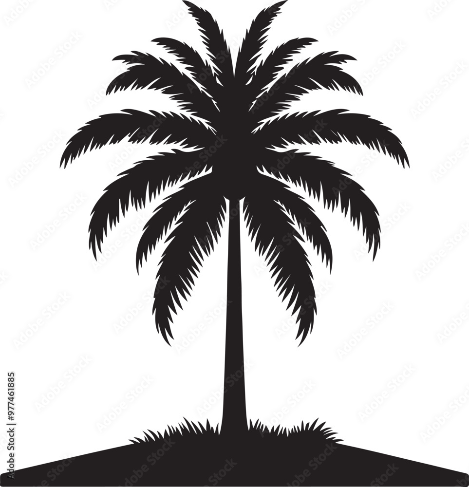 Palm tree silhouette vector