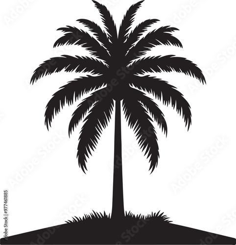 Obraz na płótnie Palm tree silhouette vector w salonie