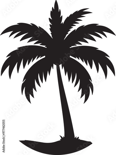 Obraz na płótnie Palm tree silhouette vector w salonie