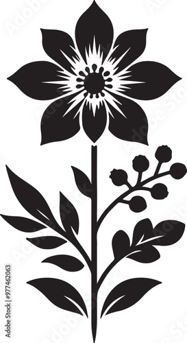 Obraz na płótnie flower silhouette vector design with a white background w salonie