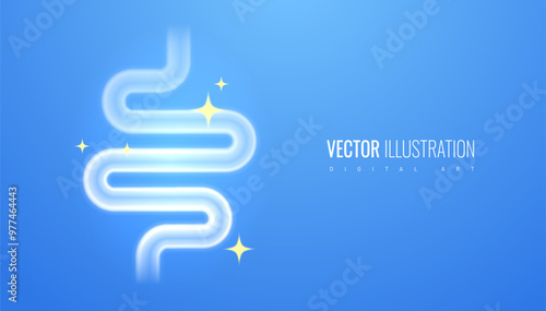 Intestines healthy clean abstract shape for medical banner. Improving the microflora of the digestive tract - vector illustration