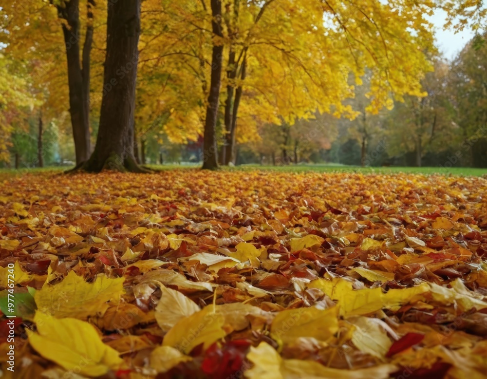 Maple leaves fallen in ground during fall illustration in 4k Maple leaves fallen in ground during fall illustration in 4k
