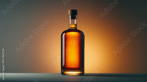 Bottle of liquor for mockup logo with studio light