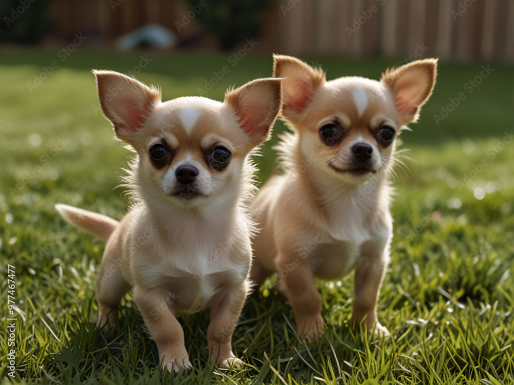 Puppy running in a dog run Puppy running in a dog run