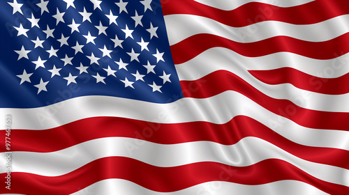  Close up United stats of america waving flag