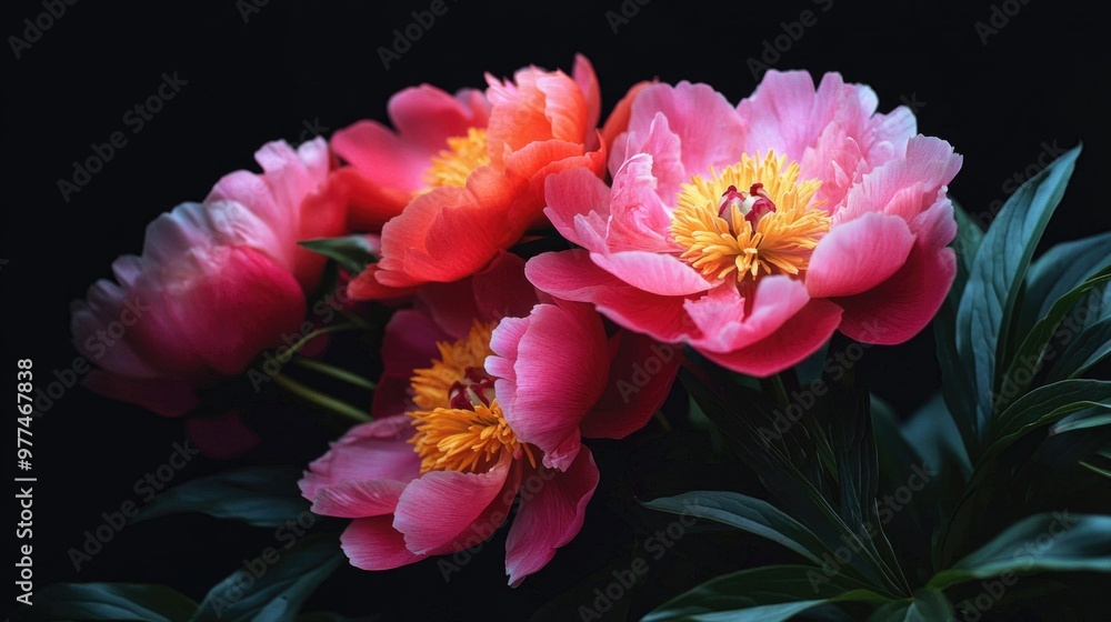 Vibrant Peonies in Full Bloom Vibrant Peonies in Full Bloom