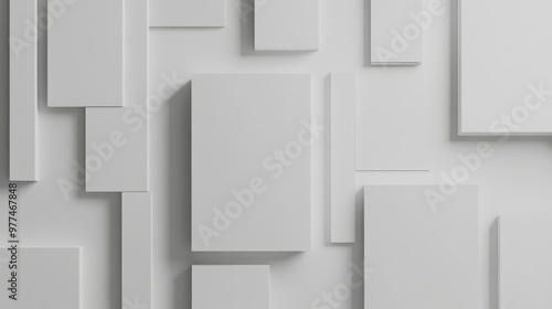 A futuristic abstract background made from white 3D blocks. 3D render.