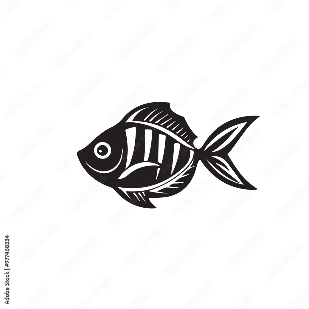 Obraz premium fish in cartoon, doodle style . Image for t-shirt, web, mobile apps and ui. Isolated 2d vector illustration in logo, icon, sketch style, Eps 10, black and white. AI Generative