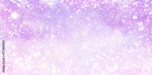 On a white background, a seamless border with purple watercolor flowers is isolated