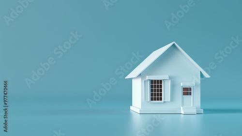 Home sweet home white simple 3D house model