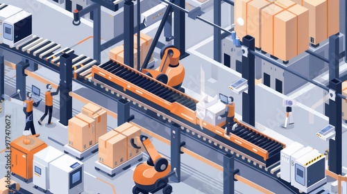 Automated Warehouse with Robots and Workers