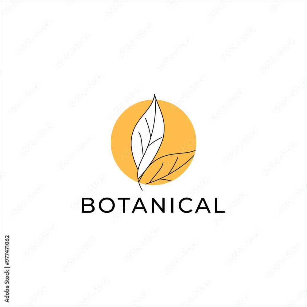 ILLUSTRATION ECO LEAF YELLOW COLOR SIMPLE BOTANICAL LOGO ICON TEMPLATE DESIGN VECTOR ILLUSTRATION ECO LEAF YELLOW COLOR SIMPLE BOTANICAL LOGO ICON TEMPLATE DESIGN VECTOR