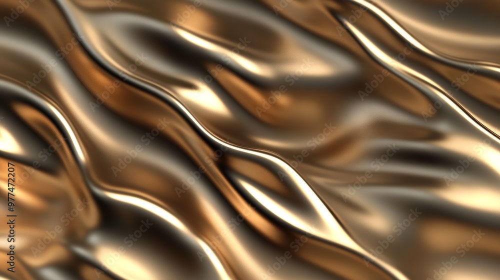Gold, tile wallpaper with 3D, triangular blocks. 3D rendering. Gold, tile wallpaper with 3D, triangular blocks. 3D rendering.
