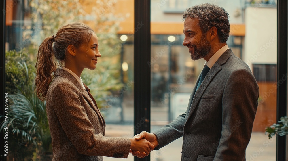scene of two professionals engaged in a handshake, highlighting the importance of trust and communication in business negotiations scene of two professionals engaged in a handshake, highlighting the importance of trust and communication in business negotiations