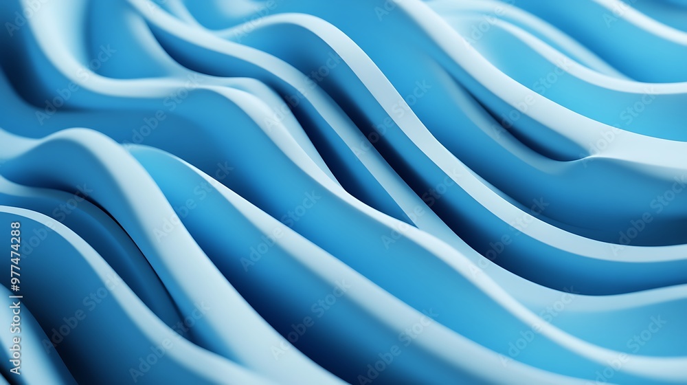 Abstract Blue Wavy Surface with Subtle Lighting Abstract Blue Wavy Surface with Subtle Lighting