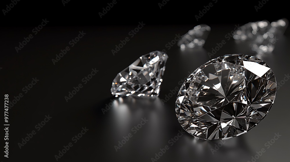 Sparkling Diamond on a Black Background Sparkling Diamond on a Black Background
