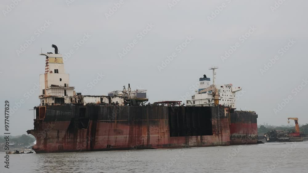 Ships broken up in the ship breaking yard, Chittagong, Sitakunda, Bangladesh