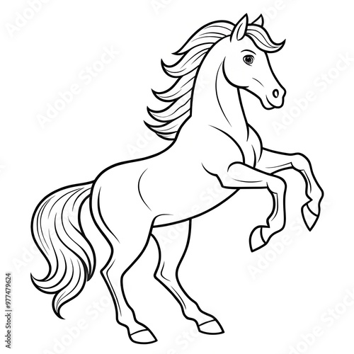 Coloring page with horse 