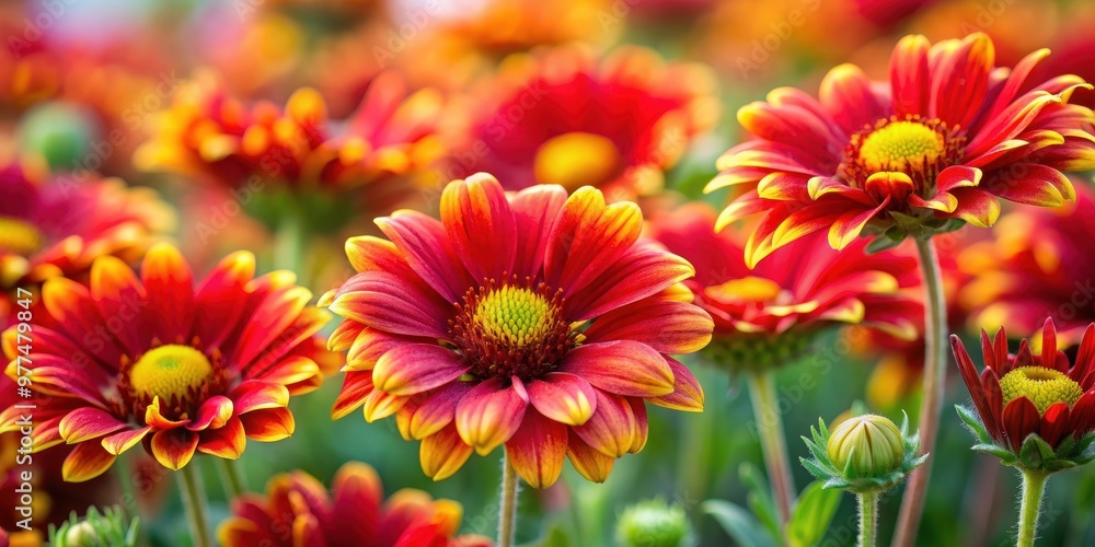 Vibrant red and yellow flowers in full bloom, vibrant, red, yellow, flowers, bloom, garden, colorful, nature, botanical Vibrant red and yellow flowers in full bloom, vibrant, red, yellow, flowers, bloom, garden, colorful, nature, botanical
